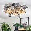 Milheiros Lampa sufitowa, Kula świetlna W kolorze bursztynu, Przydymiony, 3-punktowe