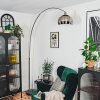 Baloca lampa stojąca, lampa podłogowa łukowa nikiel matowy, czarny, 1-punktowy