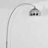 Baloca lampa stojąca, lampa podłogowa łukowa nikiel matowy, czarny, 1-punktowy