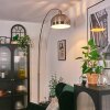 Baloca lampa stojąca, lampa podłogowa łukowa nikiel matowy, czarny, 1-punktowy