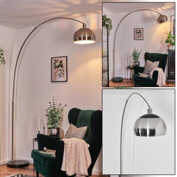 Baloca Lampa stojąca Nikiel matowy, Czarny, 1-punktowy
