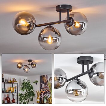 Gastor Lampa sufitowa, Kula świetlna Przezroczysty, Przydymiony, 3-punktowe Gastor Lampa sufitowa, Kula świetlna Przezroczysty, Przydymiony, 3-punktowe