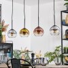 Koyoto lampa wisząca, kula świetlna, lampa wisząca złoty, przezroczysty, miedziany, przydymiony, 4-punktowe