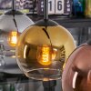 Koyoto lampa wisząca, kula świetlna, lampa wisząca złoty, przezroczysty, miedziany, przydymiony, 4-punktowe