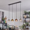 Koyoto lampa wisząca, kula świetlna, lampa wisząca złoty, przezroczysty, miedziany, przydymiony, 4-punktowe