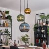 Koyoto lampa wisząca, kula świetlna, lampa wisząca kaskadowa 30 cm niebeieski, złoty, zielony, 3-punktowe
