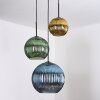 Koyoto lampa wisząca, kula świetlna, lampa wisząca kaskadowa 30 cm niebeieski, złoty, zielony, 3-punktowe