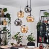 Ripoll Lampa wisząca, Kula świetlna, Lampa wiszącego klastra W kolorze bursztynu, Przydymiony, 5-punktowe
