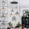 Koyoto lampa wisząca, kula świetlna, lampa wisząca kaskadowa bursztynowy, przezroczysty, przydymiony, 5-punktowe