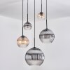 Koyoto lampa wisząca, kula świetlna, lampa wisząca kaskadowa bursztynowy, przezroczysty, przydymiony, 5-punktowe