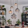Koyoto lampa wisząca, kula świetlna, lampa wisząca kaskadowa bursztynowy, przezroczysty, przydymiony, 5-punktowe