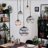 Koyoto lampa wisząca, kula świetlna, lampa wisząca kaskadowa bursztynowy, przezroczysty, przydymiony, 5-punktowe