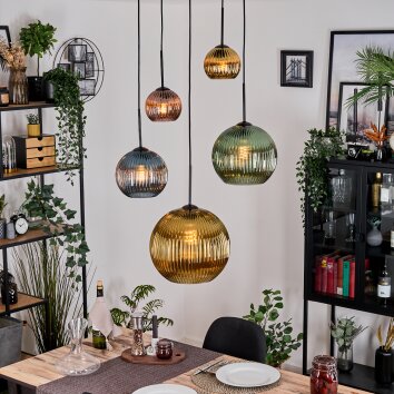 Koyoto Lampa wisząca, Kula świetlna, Lampa wiszącego klastra Niebeieski, Złoty, Zielony, W kolorze miedzi, 5-punktowe Koyoto Lampa wisząca, Kula świetlna, Lampa wiszącego klastra Niebeieski, Złoty, Zielony, W kolorze miedzi, 5-punktowe