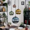 Koyoto Lampa wisząca, Kula świetlna, Lampa wiszącego klastra 35 cm Niebeieski, Złoty, Zielony, W kolorze miedzi, 4-punktowe