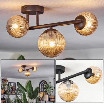 Chehalis Lampa sufitowa, Kula świetlna W kolorze bursztynu, 3-punktowe