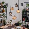 Ripoll lampa wisząca, kula świetlna, lampa wisząca kaskadowa bursztynowy, przydymiony, 5-punktowe