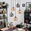 Ripoll lampa wisząca, kula świetlna, lampa wisząca kaskadowa bursztynowy, przydymiony, 5-punktowe