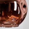 Ripoll lampa wisząca, kula świetlna, lampa wisząca kaskadowa niebeieski, zielony, miedziany, 5-punktowe