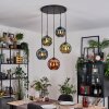 Ripoll lampa wisząca, kula świetlna, lampa wisząca kaskadowa niebeieski, zielony, miedziany, 5-punktowe