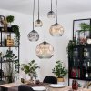 Ripoll lampa wisząca, kula świetlna, lampa wisząca kaskadowa bursztynowy, przezroczysty, przydymiony, 5-punktowe