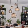 Ripoll lampa wisząca, kula świetlna, lampa wisząca kaskadowa bursztynowy, przezroczysty, przydymiony, 5-punktowe