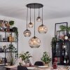 Ripoll lampa wisząca, kula świetlna, lampa wisząca kaskadowa bursztynowy, przezroczysty, przydymiony, 5-punktowe