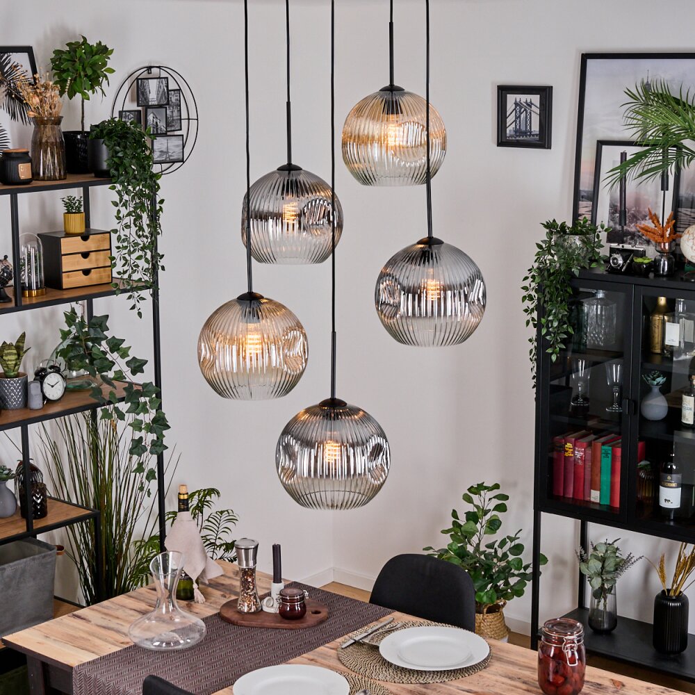 Ripoll Lampa wisząca, Kula świetlna, Lampa wiszącego klastra W kolorze bursztynu, Przezroczysty, Przydymiony, 5-punktowe main product photo