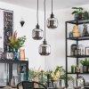 Fanhaes lampa wisząca, lampa wisząca, lampa wisząca kaskadowa chrom, przydymiony, 3-punktowe