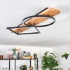 Pompu Lampa sufitowa LED Jasne drewno, Czarny, 1-punktowy