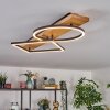 Pompu Lampa sufitowa LED Jasne drewno, Czarny, 1-punktowy