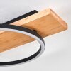 Pompu Lampa sufitowa LED Jasne drewno, Czarny, 1-punktowy