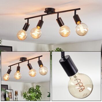 Geira Lampa sufitowa Czarny, 4-punktowe