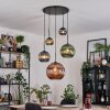 Koyoto lampa wisząca, kula świetlna, lampa wisząca kaskadowa niebeieski, zielony, miedziany, 5-punktowe