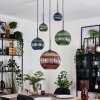 Koyoto Lampa wisząca, Kula świetlna, Lampa wiszącego klastra Niebeieski, Zielony, W kolorze miedzi, 5-punktowe