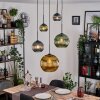 Koyoto lampa wisząca, kula świetlna, lampa wisząca kaskadowa niebeieski, złoty, zielony, 5-punktowe