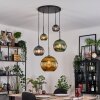 Koyoto lampa wisząca, kula świetlna, lampa wisząca kaskadowa niebeieski, złoty, zielony, 5-punktowe