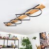 Pompu Lampa sufitowa LED Jasne drewno, Czarny, 1-punktowy