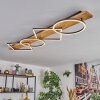 Pompu Lampa sufitowa LED Jasne drewno, Czarny, 1-punktowy