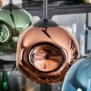 Ripoll lampa wisząca, kula świetlna, lampa wisząca niebeieski, zielony, miedziany, 4-punktowe