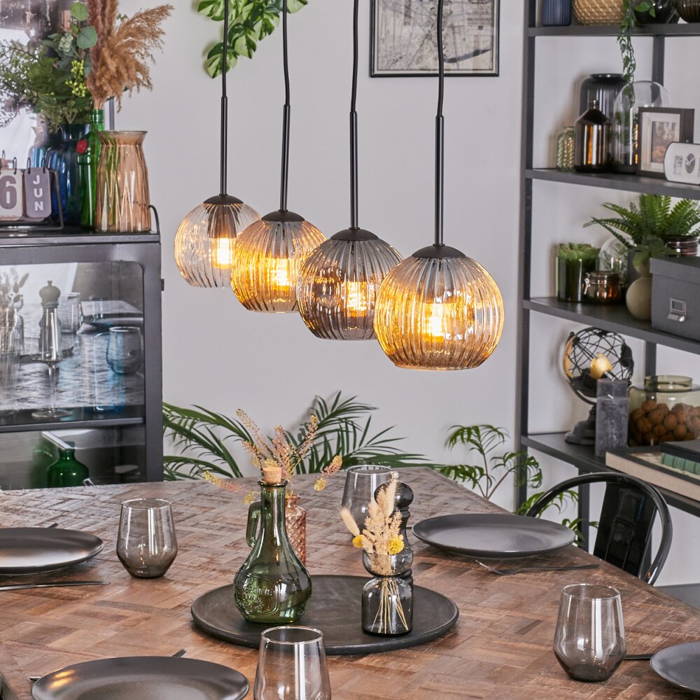 Ripoll Lampa wisząca, Kula świetlna, Lampa wisząca W kolorze bursztynu, Przezroczysty, Przydymiony, 4-punktowe main product photo
