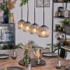 Ripoll lampa wisząca, kula świetlna, lampa wisząca chrom, przezroczysty, przydymiony, 4-punktowe