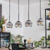 Ripoll lampa wisząca, kula świetlna, lampa wisząca chrom, przezroczysty, przydymiony, 4-punktowe