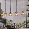 Ripoll lampa wisząca, kula świetlna, lampa wisząca chrom, przezroczysty, przydymiony, 4-punktowe