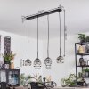 Ripoll lampa wisząca, kula świetlna, lampa wisząca chrom, przezroczysty, przydymiony, 4-punktowe