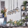 Ripoll lampa wisząca, kula świetlna, lampa wisząca chrom, przezroczysty, przydymiony, 4-punktowe