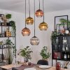 Koyoto lampa wisząca, kula świetlna, lampa wisząca kaskadowa chrom, złoty, przezroczysty, miedziany, przydymiony, 5-punktowe