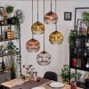 Koyoto lampa wisząca, kula świetlna, lampa wisząca kaskadowa chrom, złoty, przezroczysty, miedziany, przydymiony, 5-punktowe