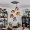 Koyoto lampa wisząca, kula świetlna, lampa wisząca kaskadowa chrom, złoty, przezroczysty, miedziany, przydymiony, 5-punktowe