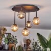 Chehalis lampa sufitowa, kula świetlna 39.5 cm bursztynowy, przydymiony, 5-punktowe
