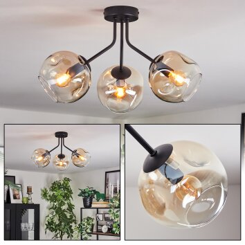 Ripoll lampa sufitowa, kula świetlna bursztynowy, przezroczysty, 3-punktowe